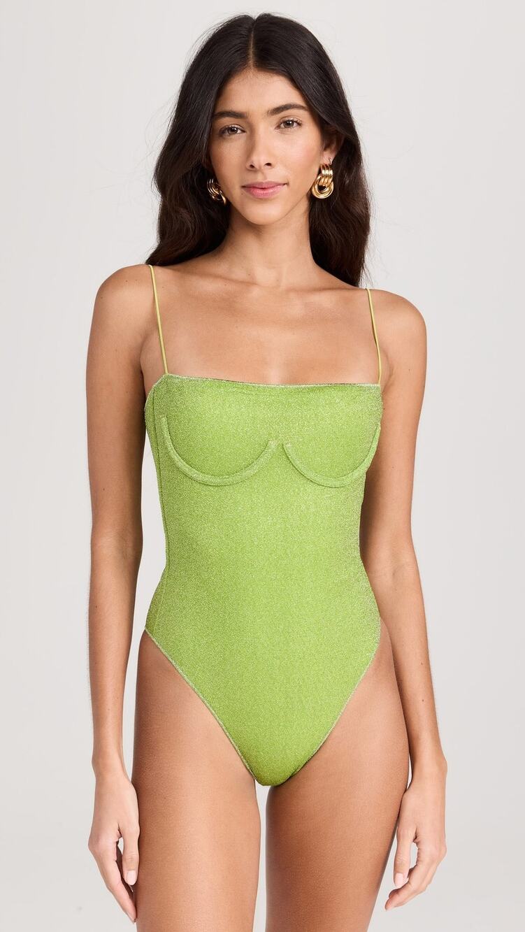 NWOT Oseree Lumire Underwired Maillot Swimsuit Lime Green Medium M